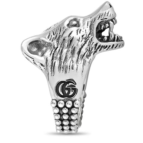 gucci wolf ring replica|gucci interlocking ring silver.